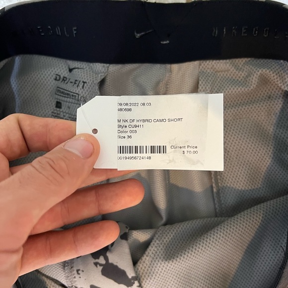 1 pair NEW Mens $70 NIKE Dri Fit Hybrid 10.5 Camo Golf Short CU9411-003 size 36 - Picture 4 of 10